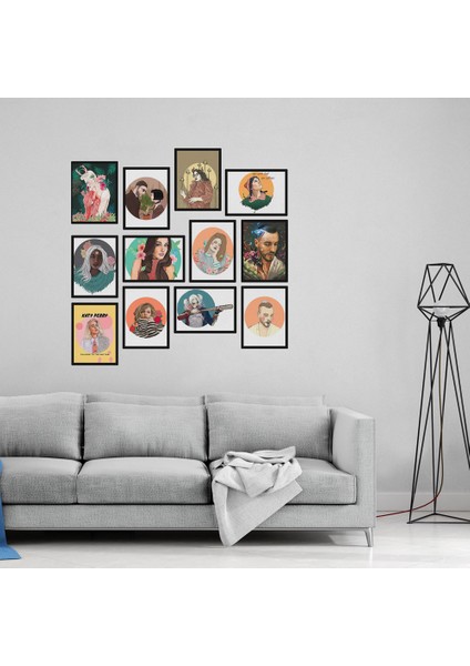 Ünlüler 12 Parça Mdf Tablo