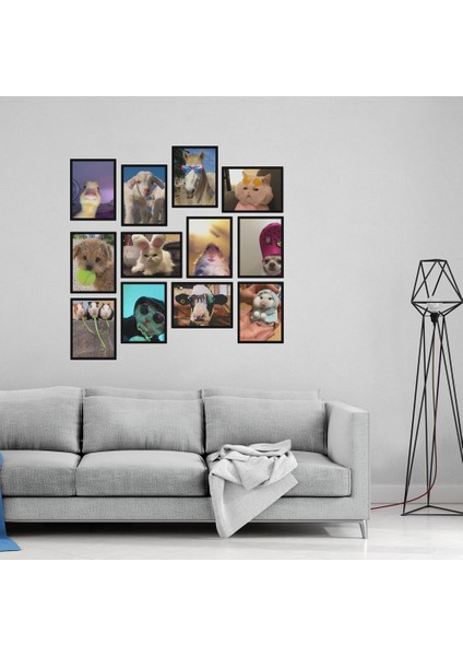 Funny Animal 12 Parça Mdf Tablo fiyatları