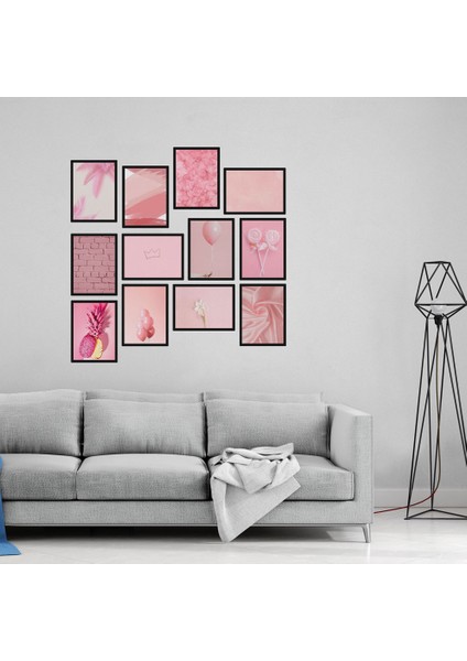 Pembe 12 Parça Mdf Tablo