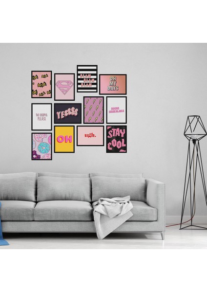 Renkli Söz 12 Parça Mdf Tablo fiyatları