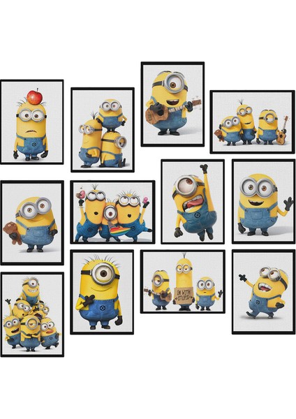 Minion 12 Parça Mdf Tablo
