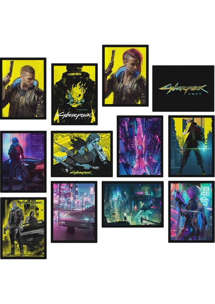Cyberpunk 12 Parça Mdf Tablo