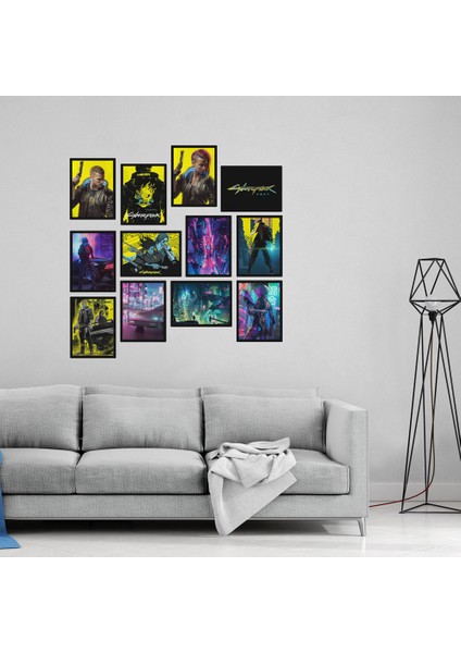 Cyberpunk 12 Parça Mdf Tablo