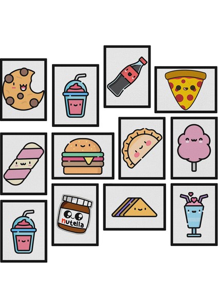 Fast Food 12 Parça Mdf Tablo