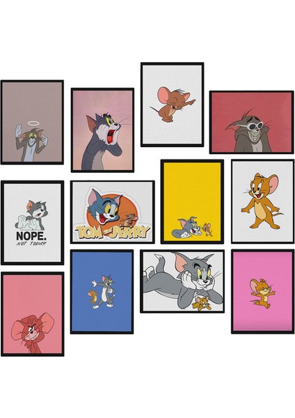 Tom ve Jerry 12 Parça Mdf Tablo