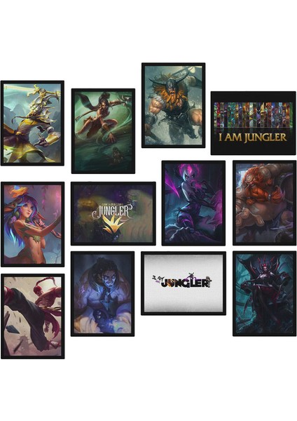 Jungle Lol 12 Parça Mdf Tablo