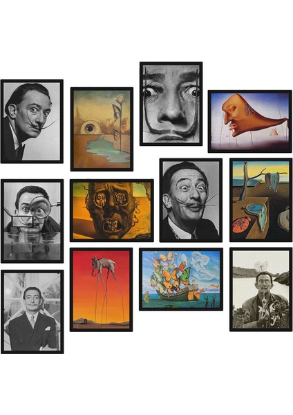 Salvador Dali 12 Parça Mdf Tablo