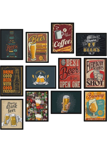 Beer 12 Parça Mdf Tablo
