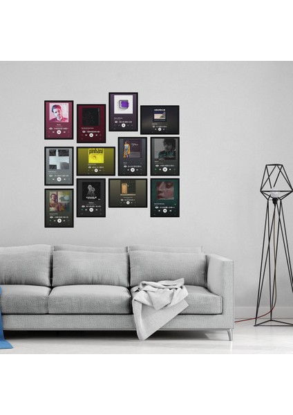 Slow Spotify Karekodlu 12 Parça Mdf Tablo