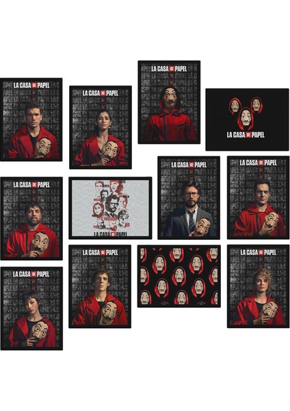 La Casa De Papel 12 Parça Mdf Tablo