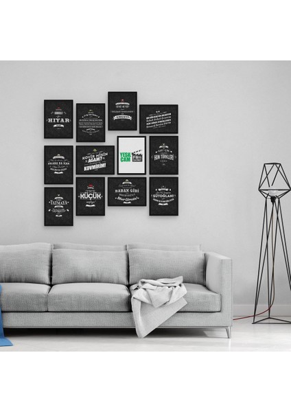 Yeşilçam Replikleri 12 Parça Mdf Tablo