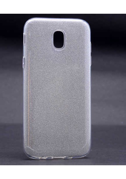 - Samsung Galaxy J7 Pro - Kılıf Simli Koruyucu Shining Silikon - Gümüş - T3489