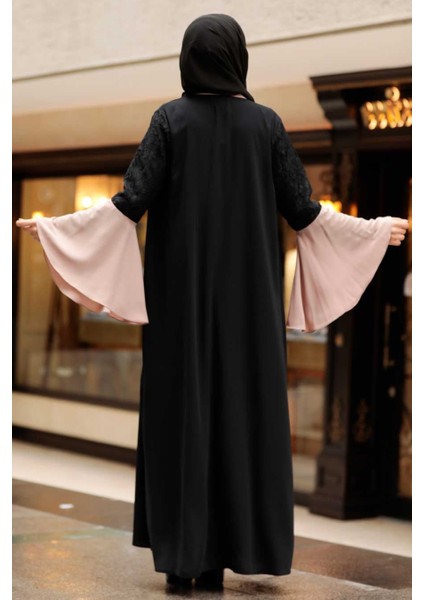 Neva Style - Kolları Detaylı Vizon Tesettür Abaya 55510V