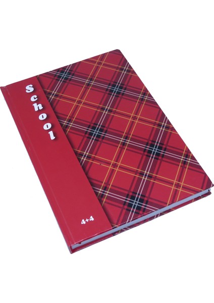 Kareli Ekose Desenli Okul Defteri 17 x 24 cm Kırmızı
