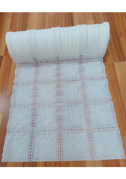 Dantel Pvc Raf Dolap Çekmece Örtüsü / Eni 50 cm x 10 Mt-- Dantel Beyaz Çiçek O5 ÇİÇEK456