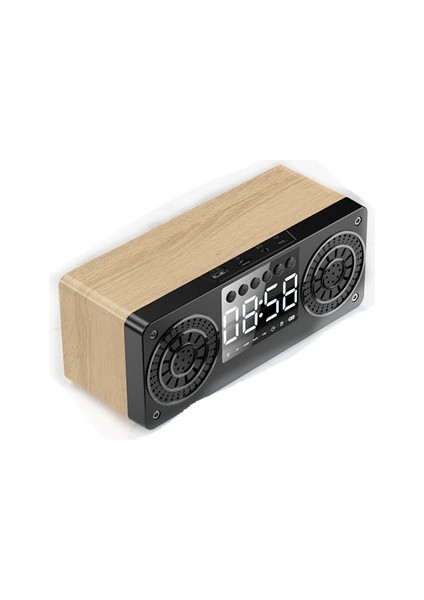 FT-4002 Ahşap Kablosuz Bluetooth Taşınabilir Retro Hoparlörler Sarı (Yurt Dışından)