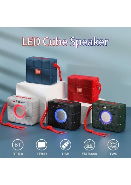 TG311 LED El Feneri Taşınabilir Bluetooth Hoparlör Yeşil (Yurt Dışından)