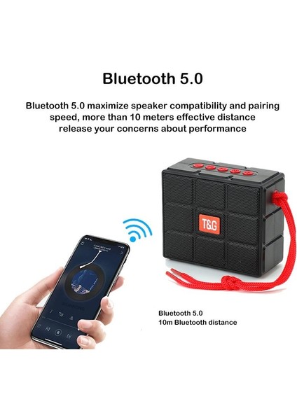 TG311 LED El Feneri Taşınabilir Bluetooth Hoparlör Yeşil (Yurt Dışından)