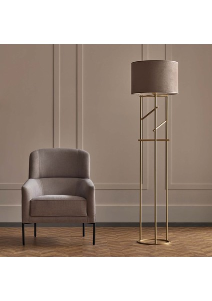 Castel Modern Tasarım Gri Kadife Başlık Lambader 170 cm fiyatları