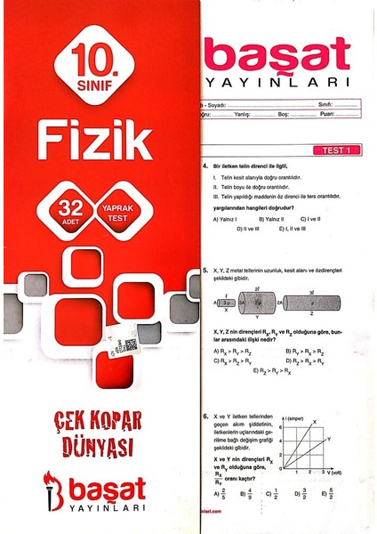 Başat Yayınları 10. Sınıf Fizik Yaprak Test