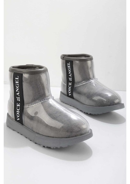 Gri Kürklü Kadın Bot & Bootie K02661000197
