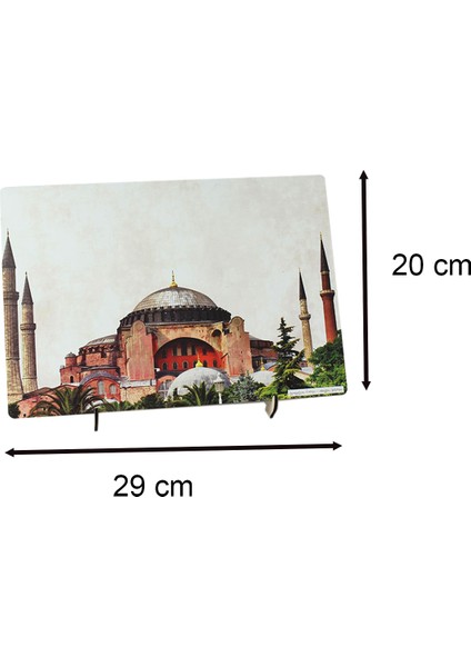 Ahşap Mdf Üzeri Ayasofya Camii Görsel Kaplamalı Dekoratif Masa Üstü Pano