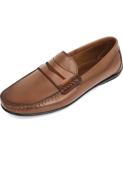 Hakiki Deri Yuvarlak Burun Loafer Günlük Erkek Ayakkabı 01004 modelleri