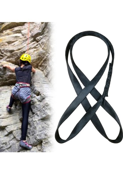 Yokuş Aşağı Hamak Kaya Tırmanma Için 18MM Tırmanma Sapan Koşucu 60 cm Siyah