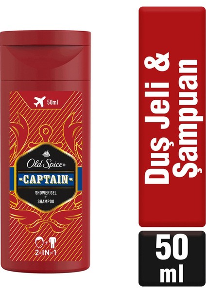 Old Spice Duş Jeli ve Şampuan Captain 50 ml Duş Jeli