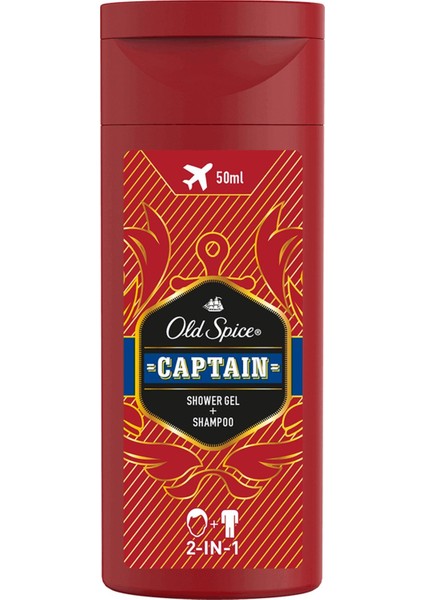 Old Spice Duş Jeli ve Şampuan Captain 50 ml Duş Jeli