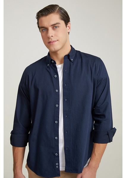 Regular Fit Lacivert Gabardin Gömlek fiyatları