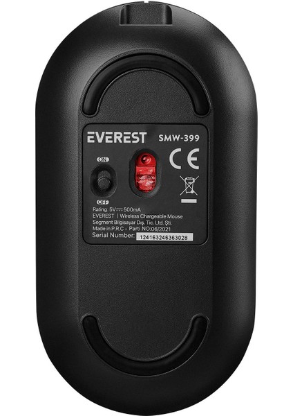SMW-399 Şarj Edilebilir Süper Sessiz Kablosuz Mouse - Siyah
