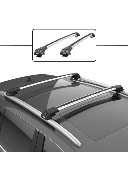 Skoda Karoq 2017 ve Sonrası Turtle Ara Atkı Tavan Barı Gri