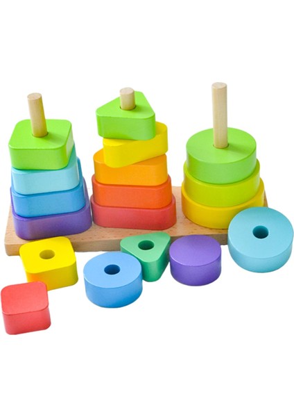 Ahşap Istifleme Oyuncaklar Çocuk Eğitim Gelişimi Montessori Oyuncak (Yurt Dışından) fiyatları