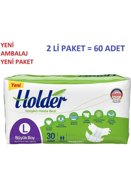 Belbantlı Hasta Bezi Large (Büyük Boy) 2 Li Paket 60 Adet