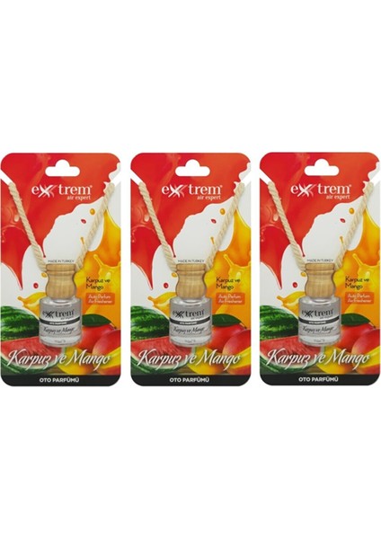 Oto Parfümü Karpuz-Mango 8ml x 3 Adet