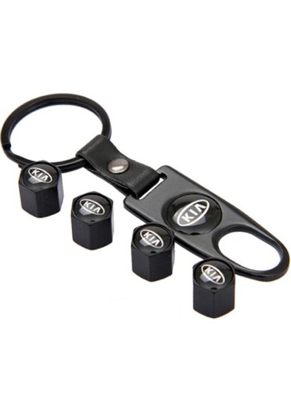 Kia Paslanmaz Çelik Sibop Kapağı ve Anahtarlık Seti