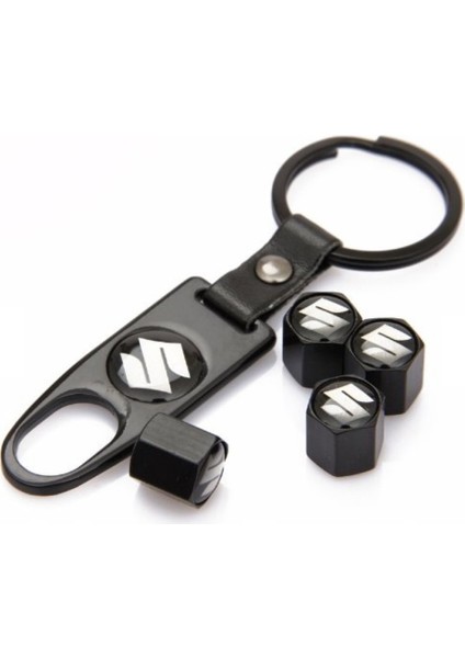 Suzuki Paslanmaz Çelik Sibop Kapağı ve Anahtarlık Seti Syh