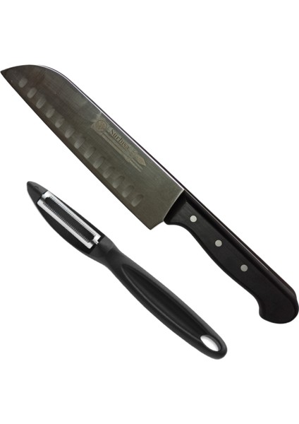 61095 Kanallı Santoku Aşçı Bıçağı ve Oneday Soyacak Set fiyatları