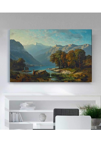 VeraStore Alexandre Calame Geneva Gölüne Bakış Kanvas Tablo fiyatları