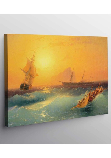 VeraStore Ayvazovsky Cebelitarık'ta Amerikan Gemileri Kanvas Tablo