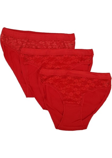 Kadın Safir Bikini 3'lü Paket Kırmızı 0725-