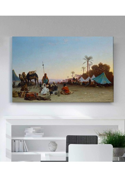 Charles Theodore Frere Kampta Geç Öğle Yemeği Kanvas Tablo