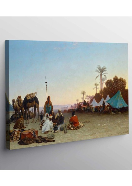 Charles Theodore Frere Kampta Geç Öğle Yemeği Kanvas Tablo fiyatları