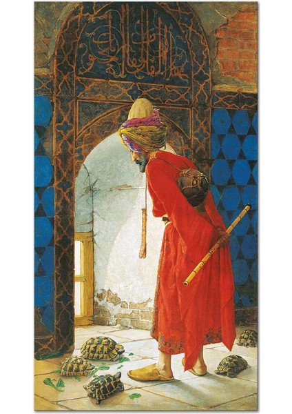 Osman Hamdi Bey Kaplumbağa Terbiyecisi Kanvas Tablo