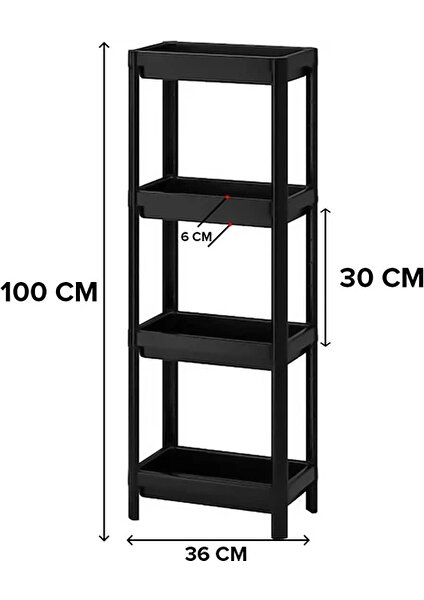 Ahir Ticaret Banyo Raf Düzenleyici 4 Bölmeli ( Shelf Unit )