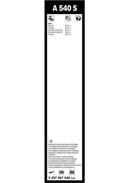 Aerotwin Silecek Seti - [680/625 mm] Opel Astra K (2015 - 2021) [k] - A 540 S