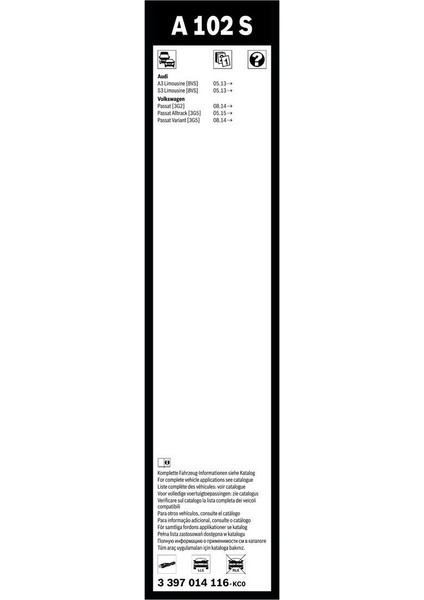 Aerotwin Silecek Seti - [650/475 mm] Volkswagen Passat (2014 - 2019) [3g2] - A 102 S