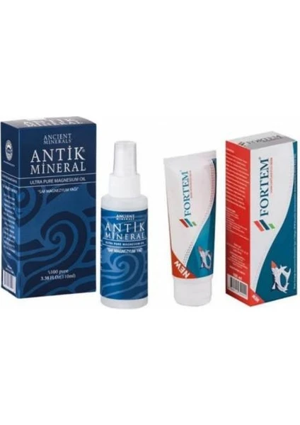 Antik Mineral Magnezyum Yağı 110 ml + Fortem Köpekbalığı Kıkırdağı Masaj Kremi 100 ml