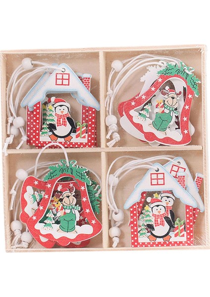 12 Adet Noel Ağacı Kolye Ahşap Noel Elemanları Noel Ağacı Renk B (Yurt Dışından)
